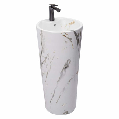 REA Blanka Wastafelzuil - 40 x 40 x 85 cm - Marmer Look REA Blanka Wastafelzuil - 40 x 40 x 85 cm - Marmer Look