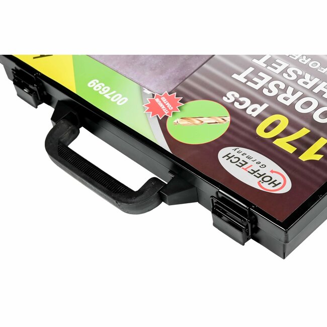 Hofftech 170-delige HSS titanium boorset - veelzijdig en duurzaam - inclusief metalen koffer