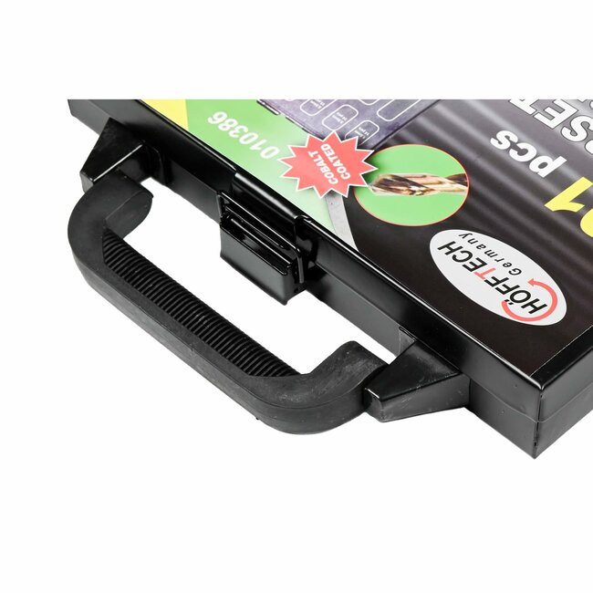 Hofftech Uitgebreide HSS borenset - cobalt coating - 101-delig - inclusief stevige koffer