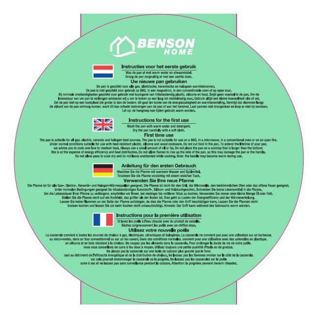 Benson Koekenpan - Marmer - Anti-aanbaklaag - 24 cm - Koele handgreep