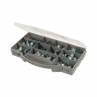 Fixman Slangklem Assortiment - Roestbestendig - 60 Delig - Diverse Maten - Inclusief Opbergkoffer Fixman Slangklem Assortiment - Roestbestendig - 60 Delig - Diverse Maten - Inclusief Opbergkoffer