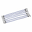 Silverline Set elastische spanbanden met haken - 8 mm dik - 900 mm lang - 6 stuks - blauw