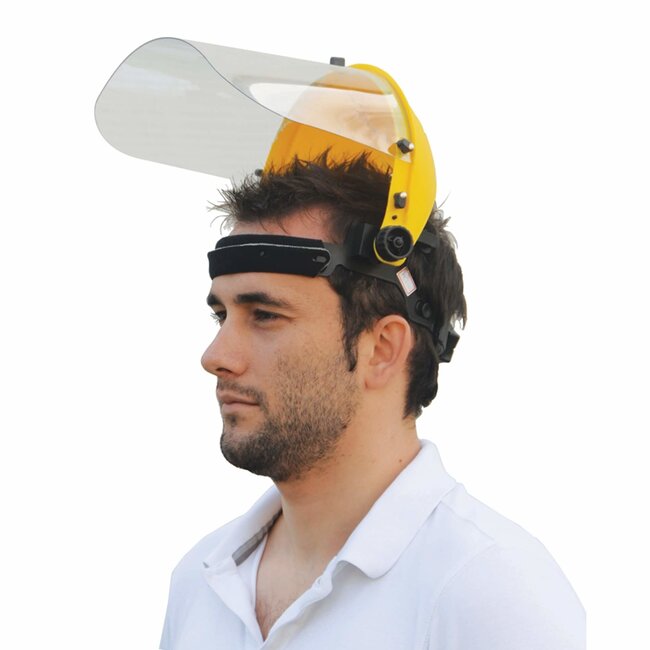 Silverline Gelaatsscherm met vizier - kunststof - opklapbaar, slag- en krasvast - universele maat - transparant - voor bosmaaier