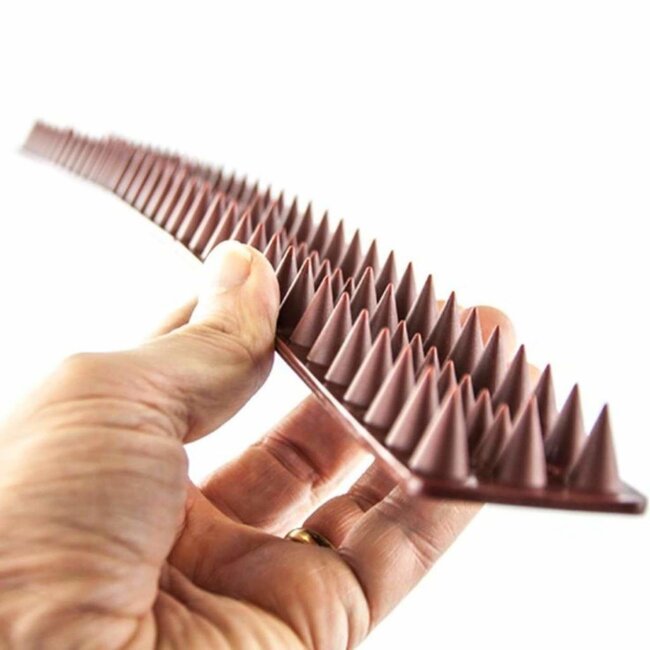 Fixman antiklimstrips - polypropyleen - inbraak- en dierenwering - 49 cm - bruin - 8 stuks - voor hekwerk en muren