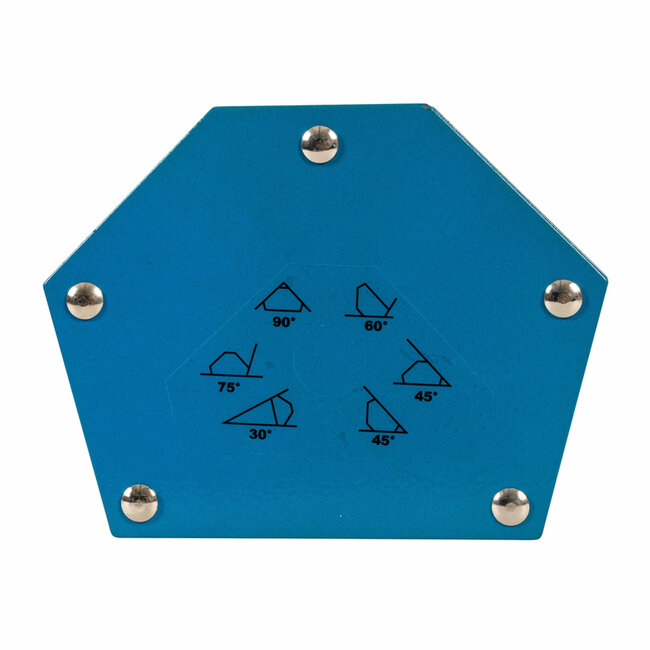 Silverline Hoekmagneet lasmagneet - geemailleerd staal - rood - 18 kg draagkracht - 30° 45° 60° 75° 90° - lassen en solderen