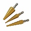 Silverline Trappenboor set - Titanium coating - 3-delig - Voor metaal en kunststof - 4 mm dikte