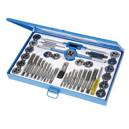 Silverline Tap Snij Set - 16 Taps en Snij - IJzers - 40 delig - in Metalen Opbergkoffer Silverline Tap Snij Set - 16 Taps en Snij - IJzers - 40 delig - in Metalen Opbergkoffer