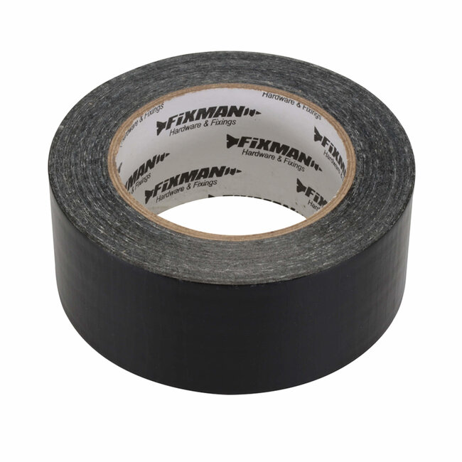 Fixman ducttape - polyethyleen gaas - extra sterk en waterbestendig - 50 mm x 50 m - zwart - repareren en afdichten