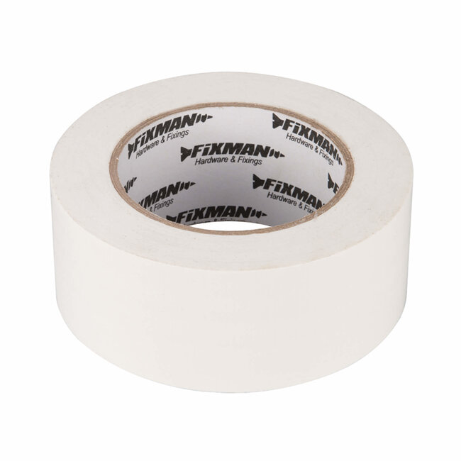 Fixman Ducttape - polyethyleen gecoat gaas - extra sterk, water- en weerbestendig - 50 mm x 50 m - wit - voor binnen en buiten