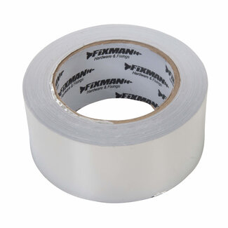 Fixman isolatietape - aluminium - vlamvertragend, weerbestendig - 50 mm x 45 m - zilver - voor isolatie en ventilatie