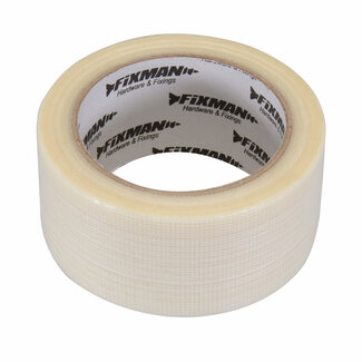 Fixman ducttape - gaasversterkt polyethyleen - sterk, watervast, handscheurbaar - 50 mm x 20 m - transparant - reparaties