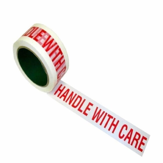 Fixman Waarschuwingstape - Handle with Care - 48 mm x 66 meter - Extra sterk PVC