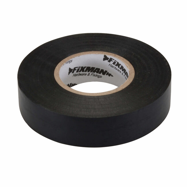 Fixman Isolatietape - pvc - elektrisch isolerend, waterdicht en vlamvertragend - 19 mm x 33 meter - zwart - voor kabels