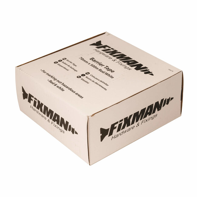 Fixman Robuust afzetlint - rood/wit - 70 mm x 500 m - 6 stuks