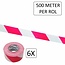 Fixman Robuust afzetlint - rood/wit - 70 mm x 500 m - 6 stuks