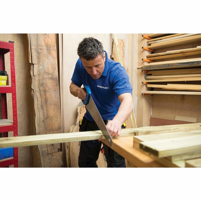 Silverline Handzaag - gehard staal - snelle, nauwkeurige zaagsneden - 550 mm - blauw - voor hard- en zachthout en plaatmateriaal