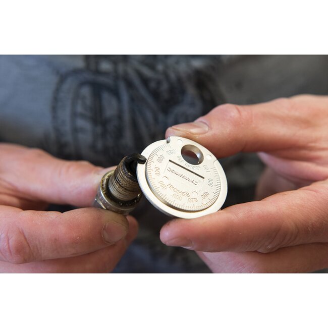 Silverline Ronde voelermaat 0,5 tot 2,55 mm - staal - zilver - meten en afstellen elektrodeafstand - voor bougies en auto