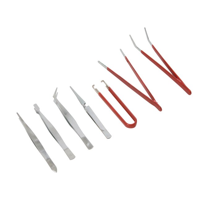 Silverline Pincet Set - Chroom Geplateerd - 7 delig