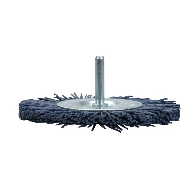 Silverline Schuurwiel voor boormachine - nylon met siliciumcarbide - ontbramen, vonkvrij - 100 mm - 6 mm schacht - metaal en hout