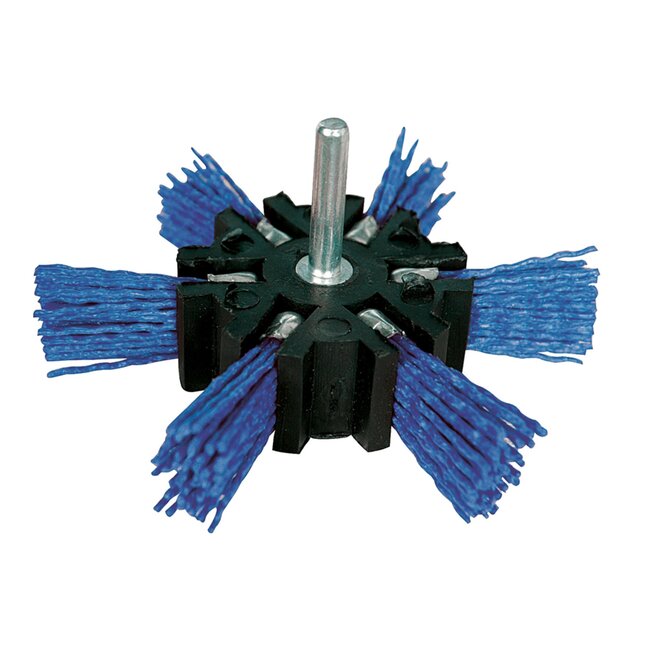 Silverline komborstel - nylon - fijn, vonkvrij schuren - diameter 100 mm, schacht 6 mm - voor boormachine, metaal en hout