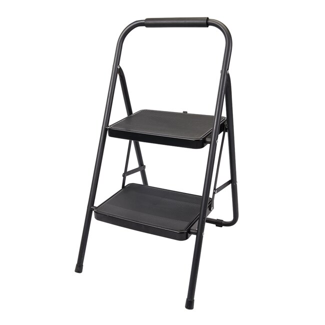 Silverline Inklapbare trapladder - 2 treden - antislip - soft-grip handvat - 79,5 x 39 x 4 cm