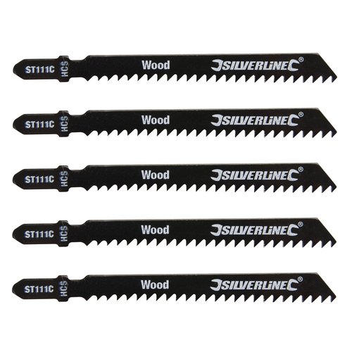 Silverline Decoupeerzaagbladen voor Hout - ST111C - 5 stuks Silverline Decoupeerzaagbladen voor Hout - ST111C - 5 stuks