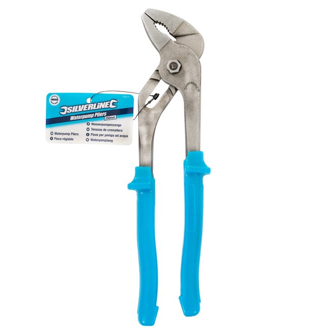 Silverline Verstelbare waterpomptang - gehard staal - 5 standen, antislip greep - 250 mm - verchroomd - loodgieterswerk