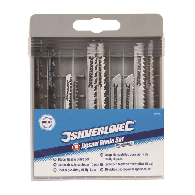 Silverline Complete set decoupeerzaagbladen - hout en metaal - T-schacht - 10-delig