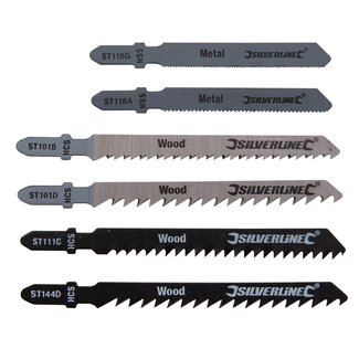 Silverline Set decoupeerzaagbladen - hout en metaal - T-schacht - 30-delig