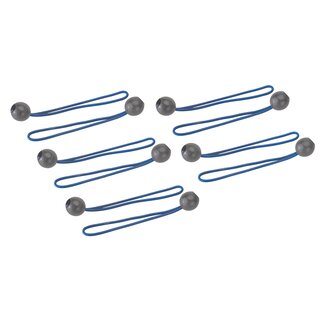 Silverline Elastische zeildoek spankoorden - 175 mm - set van 10 - rekbaar tot 300 mm - blauw/grijs