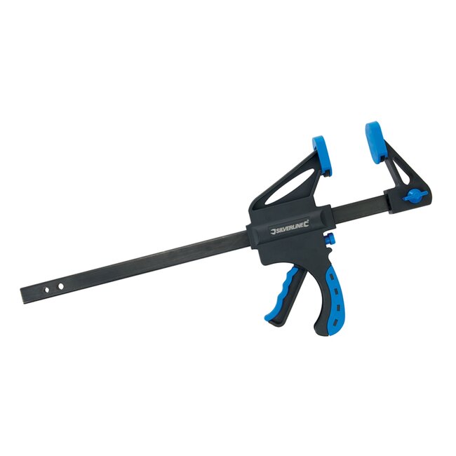 Silverline Snelspanklem - Heavy Duty - 300 mm - Lichtgewicht Nylon Kaken - Enkelhandig Gebruik