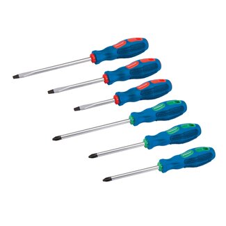 Silverline Schroevendraaierset - 6-delig - Ergonomisch - Magnetische punten - Kleurgecodeerd Silverline Schroevendraaierset - 6-delig - Ergonomisch - Magnetische punten - Kleurgecodeerd