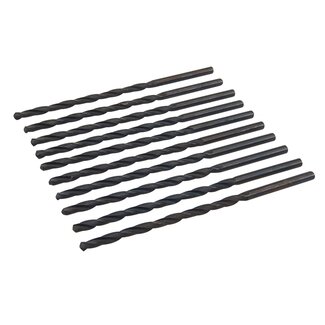 Silverline Lange metaalboor HSS-R - Ø 5 x 132 mm - 10 stuks - zwart oxide coating
