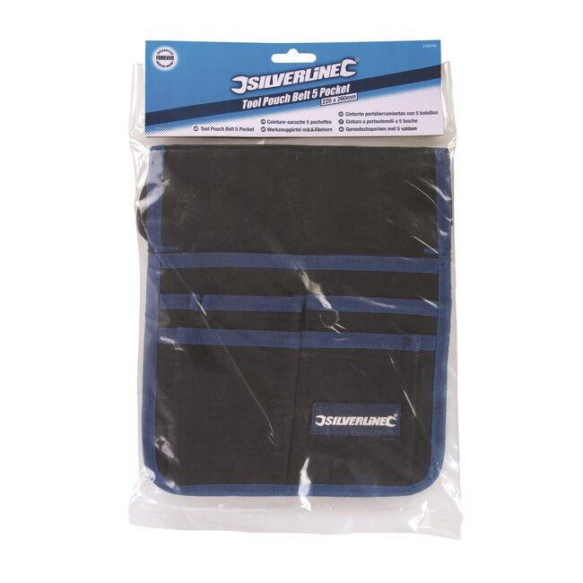 Silverline Gereedschapsriem - ballistisch nylon - lichtgewicht, scheurvast en verstelbaar - 22 x 26 cm - 5 diepe vakken - voor gereedschap