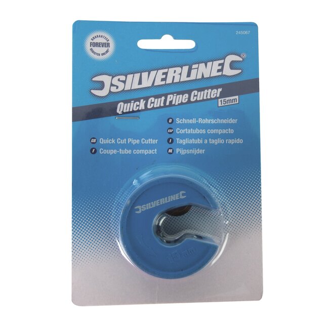 Silverline Pijpsnijder - zinkgegoten frame, gehard stalen snijwiel - 15 mm - blauw - voor snijden van koperen leidingen
