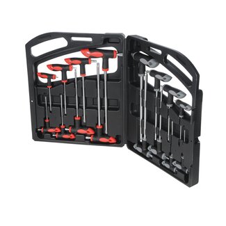 Silverline Complete dopsleutel set met T-handvat - 16-delig - chroom vanadium - soft-grip
