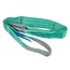 Silverline Hijsband met versterkte ogen - polyester - 2 ton hijsvermogen - 100 cm - groen - bouw en logistiek