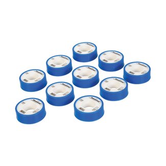 Silverline schroefdraadtape - PTFE - 12 mm x 12 m - wit - 10 stuks - waterdichte afdichting, voor drinkwater - waterleiding