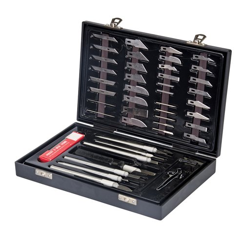 Silverline Precisie - Scalpel - Hobbymessen Set - 51 delig - in Opbergkoffer Silverline Precisie - Scalpel - Hobbymessen Set - 51 delig - in Opbergkoffer