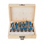 Silverline Freesbitset - 12 mm - 12-delig - TCT snijranden - Houten opbergkistje
