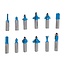 Silverline Freesbitset - 12 mm - 12-delig - TCT snijranden - Houten opbergkistje