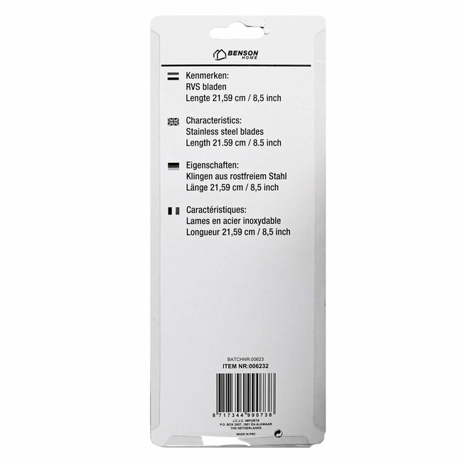 Benson Multifunctionele keukenschaar - 21 cm - RVS - ergonomisch - met notenkraker