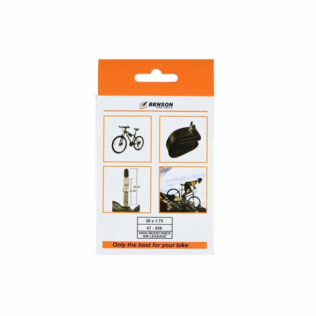 Benson Binnenband 26 x 1.75 - Butyl - Dunlop ventiel 40 mm - Zwart