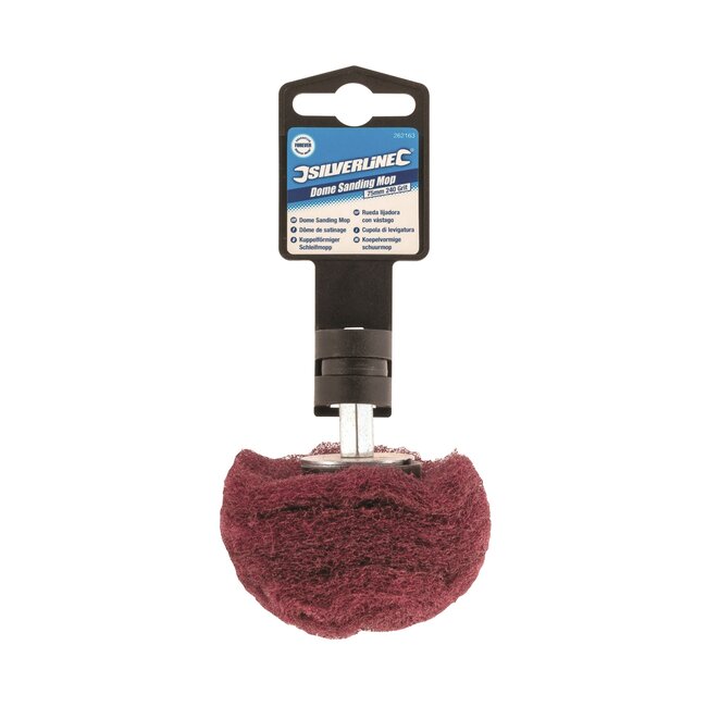 Silverline Schuurmop koepelvormig - slijtvast nylon - schuren en reinigen - diameter 75 mm - korrel 240 - hout en metaal