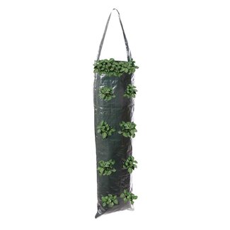 Silverline hangende groeizak - polyethyleen - 8 plantgleuven, uv-bestendig - 70 x 22 cm - groen - 2 stuks - verticaal tuinieren