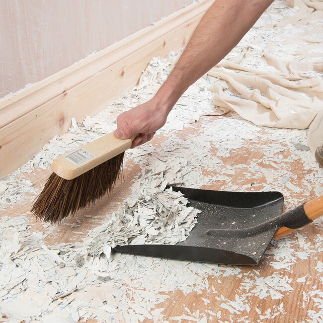 Silverline handveger - kokosvezel en rubberhout - zachte haren - 300 mm - natuurkleur - biologisch afbreekbaar - binnen en buiten