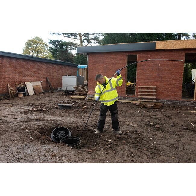 Silverline rioolontstoppingsstangen set - polypropyleen - dubbele wormschroef - stangen 92 cm - zwart - 12-delig - afvoer en riool