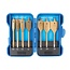 Silverline platborenset – Ø 10–32 mm – koolstofstaal met titaniumcoating – 7-delig – blauwe koffer – snel boren in hout, kunststof