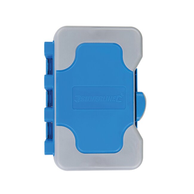 Silverline platborenset – Ø 10–32 mm – koolstofstaal met titaniumcoating – 7-delig – blauwe koffer – snel boren in hout, kunststof