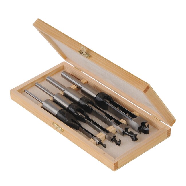 Silverline Vierkante gaten beitelset - 6 t/m 16 mm - 4-delig - hoog carbon staal